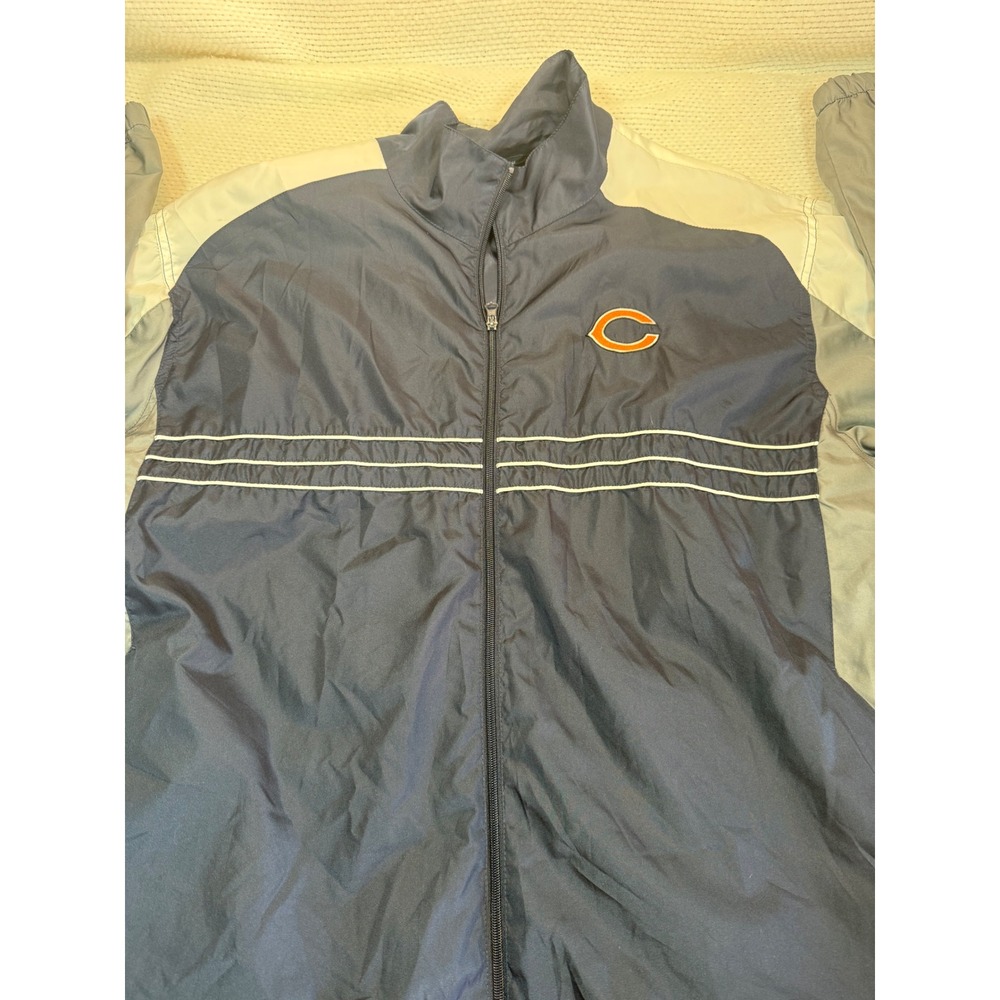 Chicago Bears NFL Team Apparel Reebok Windbreaker Jacket Navy Blue Mens XXL
